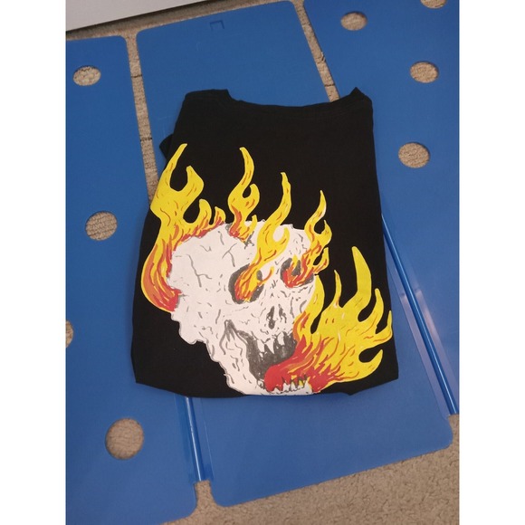 VANS Men's Med Tee T-Shirt Short Sleeve Black Rowan Zorilla Skull Flames Medium - Picture 16 of 16